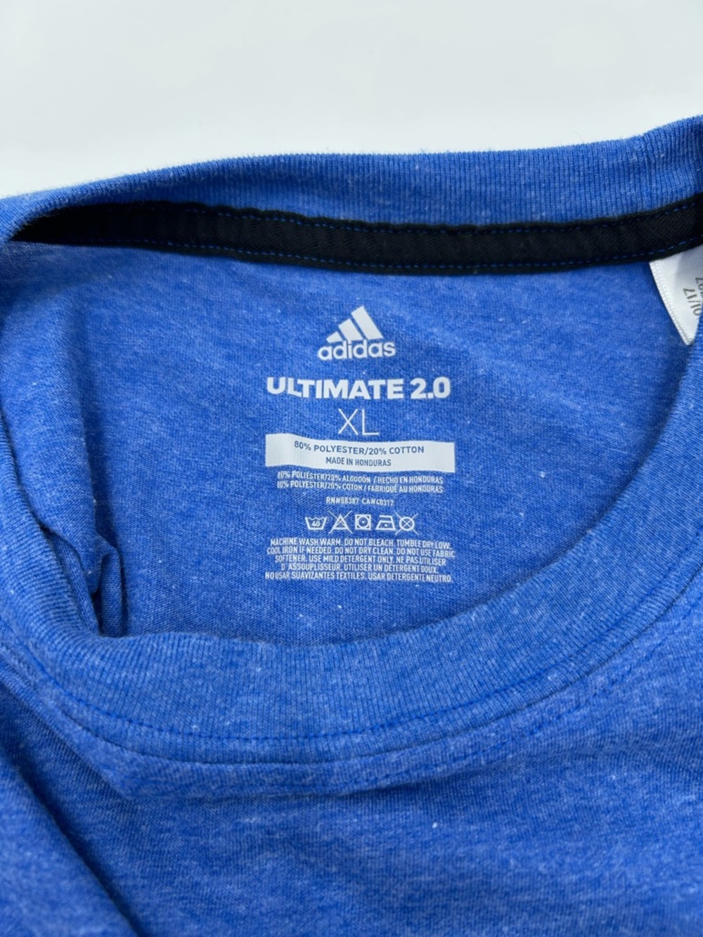 adidas Heathered Blue Ultimate 2.0 Climalite Tee XL - Picture 4 of 8